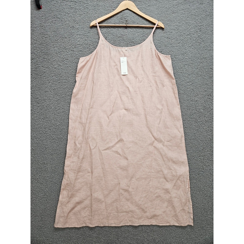 NWT Eileen Fisher Cami Dress XL Powder Pink Organic Linen Lagenlook Minimalist